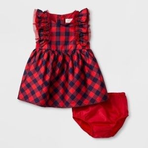 Cat & Jack Plaid 2 Piece Dress Set (18 Months)